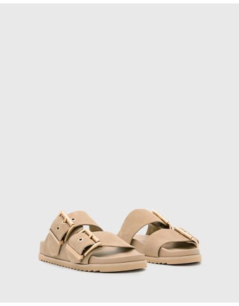 Sian leather sandals in sand