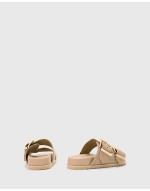 Sian leather sandals in sand