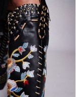 Azaela Wang Phineas floral embroidered western boots in black