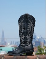 Camden flat western boots in black