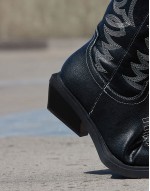 Camden flat western boots in black