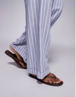 toe thong flat sandal in snake print - BEIGE