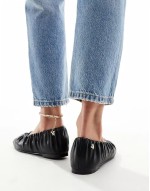Bailey  Rouched Ballet Flat in Black