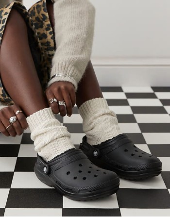 unisex classic lined clogs in black