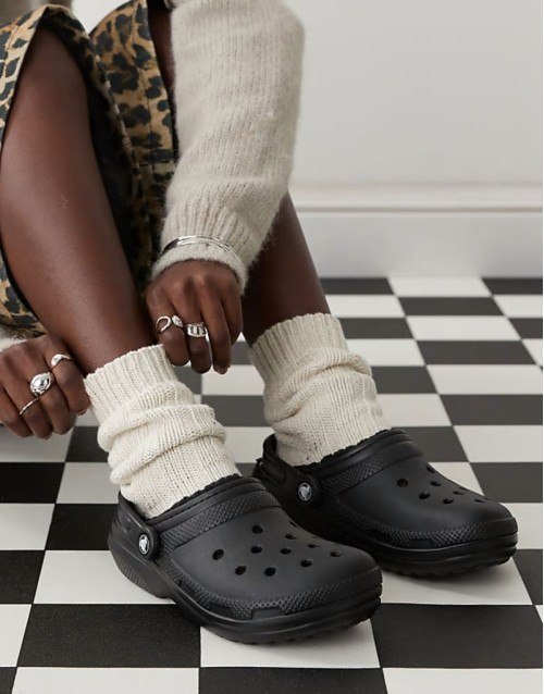 unisex classic lined clogs in black