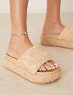 Festival flatform footbed mules in natural